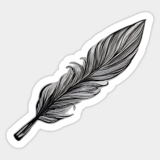 Elegant Silver Feather Artwork No. 446 Sticker